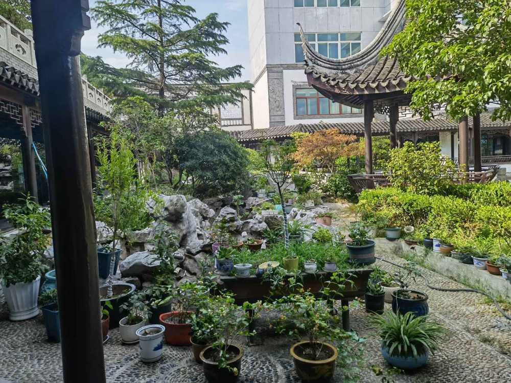 空中中式园林花园,独立外用楼梯