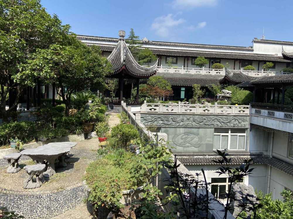 空中中式园林花园,独立外用楼梯